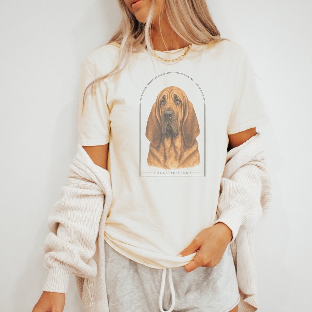 Watercolor Portrait Hound Dog Lover Gift Tee